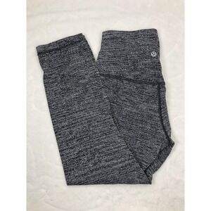 Lululemon Pants Womens 4 Black White Wunder Under High Rise Crop Yoga Leggings